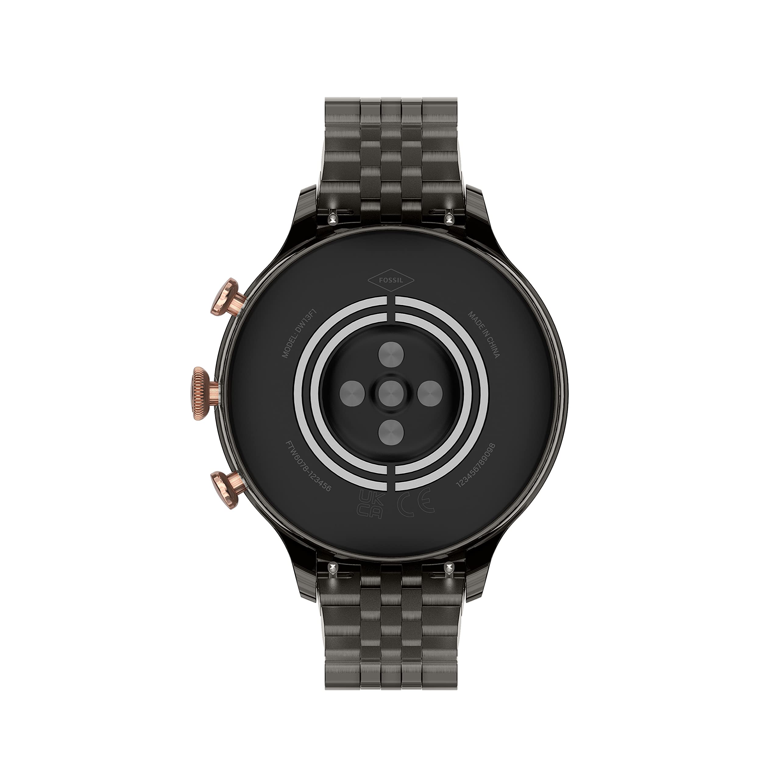 Fossil - Gen 6 Smartwatch 42mm Gunmetal Stainless Steel - Gunmetal/Rose Gold - FTW6078V