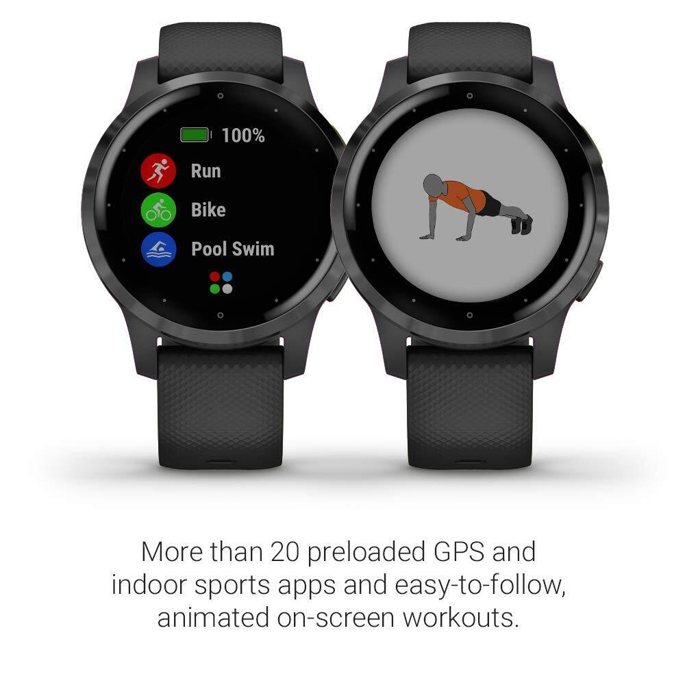 Garmin - vivoactive 4S Smartwatch 40mm Fiber-Reinforced Polymer - Slate - 010-02172-11