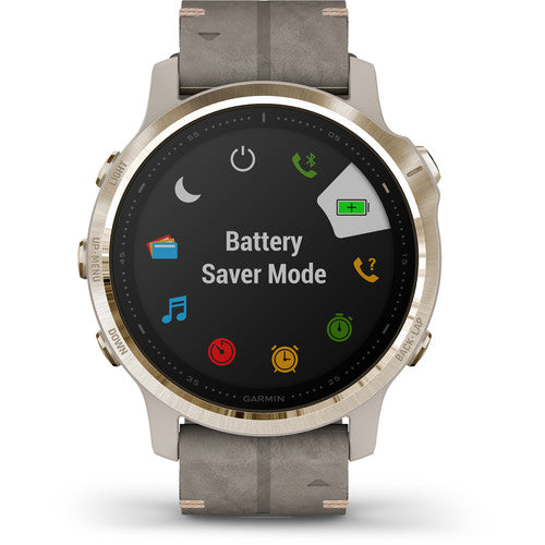 Garmin fenix 6S Sapphire Multisport GPS Smartwatch 42mm - Light Gold / Shale - 010-02159-39