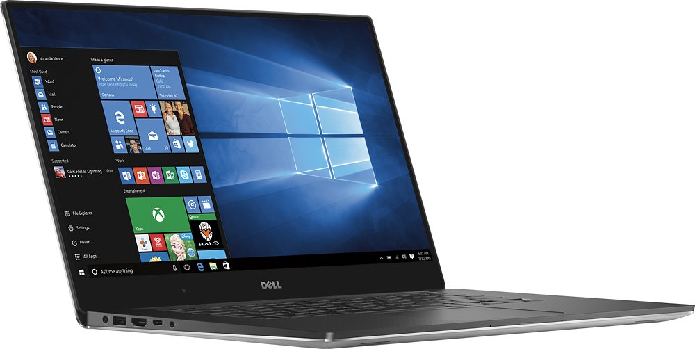 Dell - XPS 15.6"" 4K Ultra HD Touch-Screen Laptop -  i7 - 16GB RAM - 1TB SSD - Silver - XPS9550-10000SLV