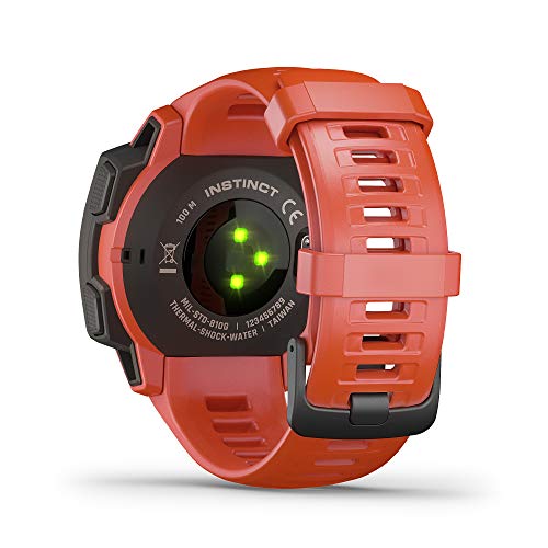 Garmin - Instinct 45mm Standard Edition Smartwatch Fiber-Reinforced Polymer - Flame Red -  010-02064-02