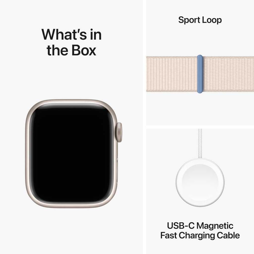 Apple Watch Series 9 GPS 41mm Aluminum Case with Starlight Sport Loop - MR8V3LW/A