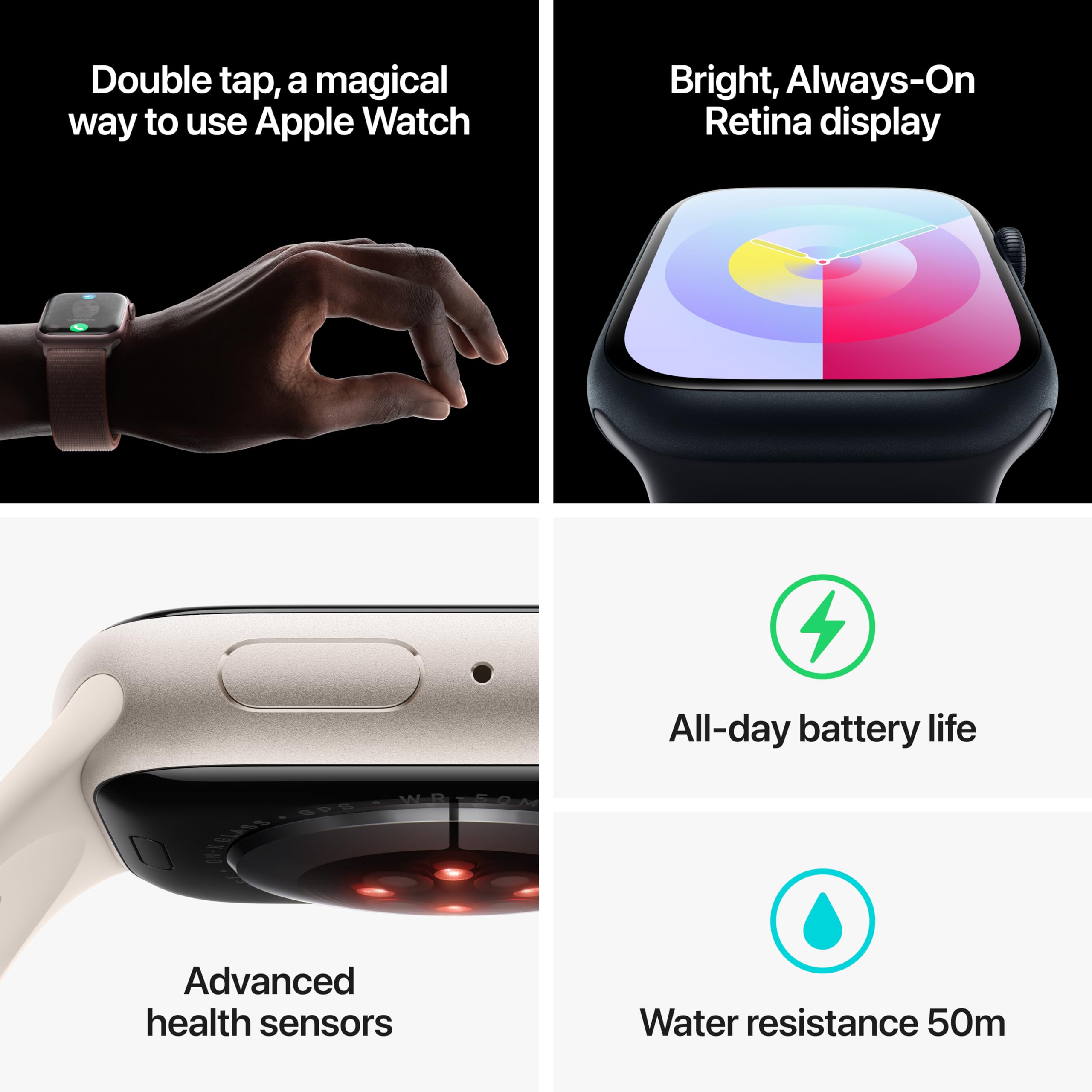Apple Watch Series 9 GPS 41mm Aluminum Case with Starlight Sport Loop - MR8V3LW/A