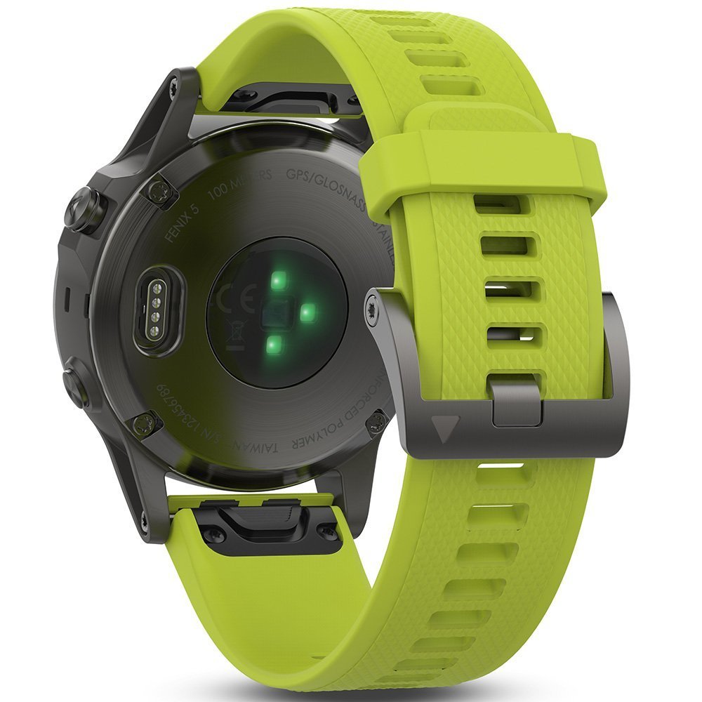 Garmin f?nix 5, Premium and Rugged Multisport GPS Smartwatch, Slate Gray W/ Yellow Band - 010-01688-02
