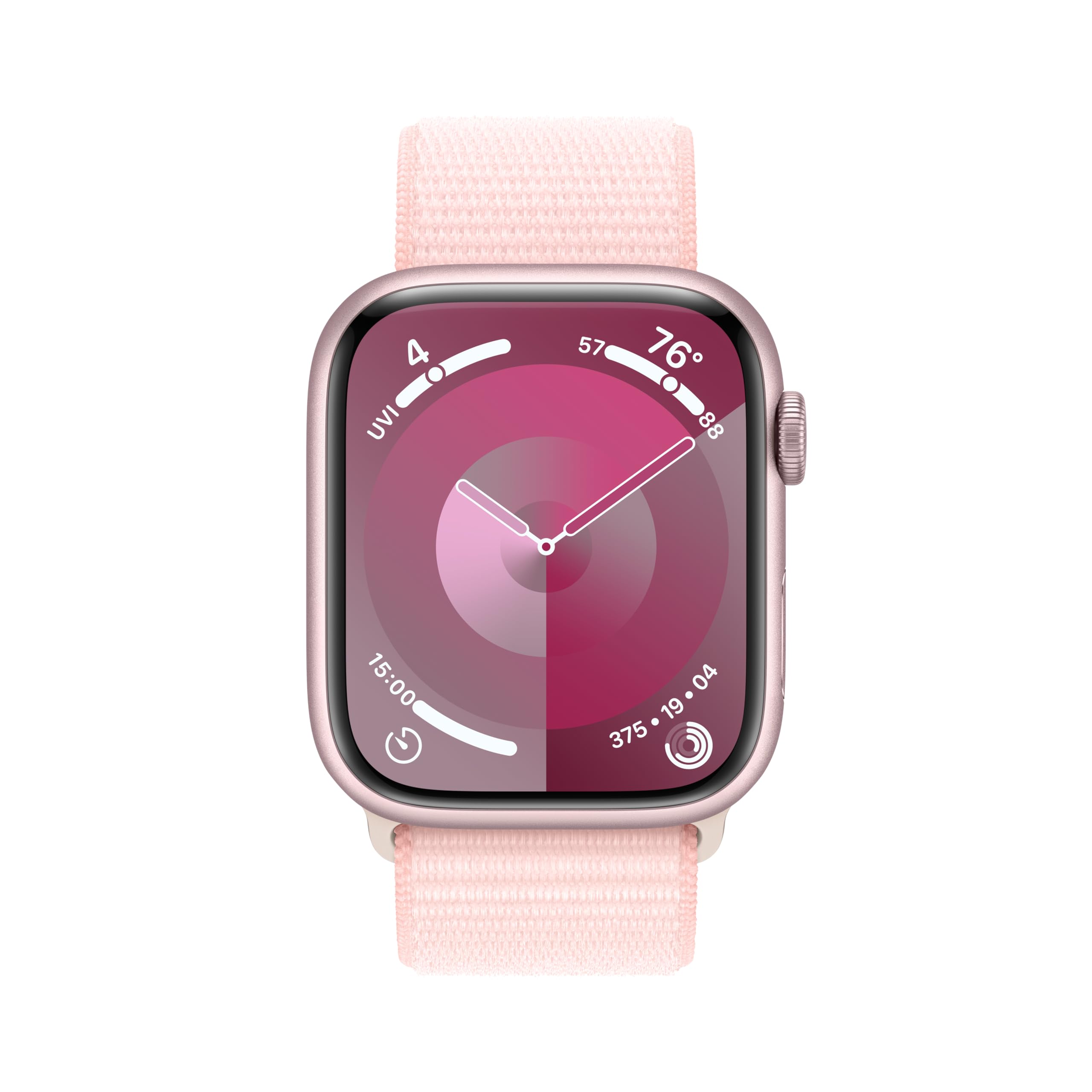 Apple Watch Series 9 (GPS + Cell) 45mm Pink Aluminum Case with Light Pink Sport Loop (Adjustable) - MRMM3LL/A