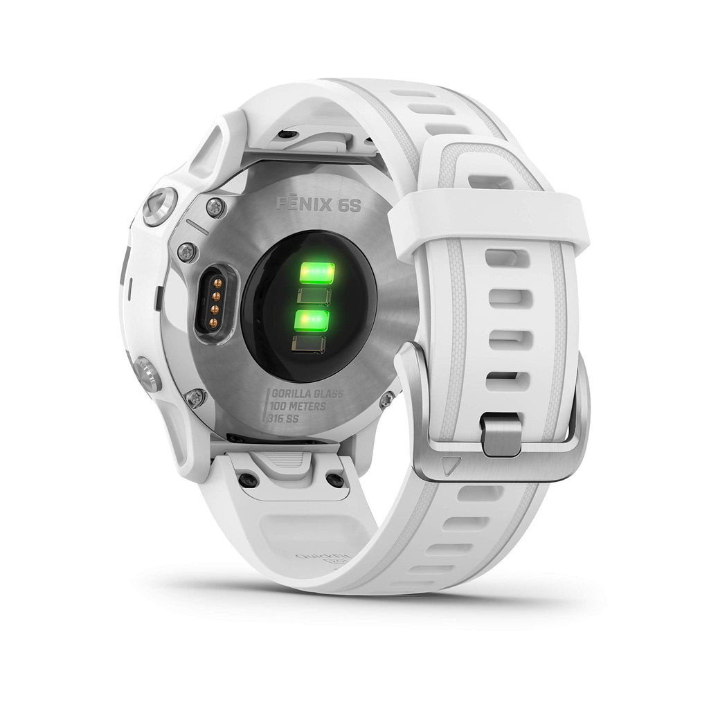Garmin fenix 6S Smartwatch 42mm Polymer -White with White Silicone Band - 010-02159-00