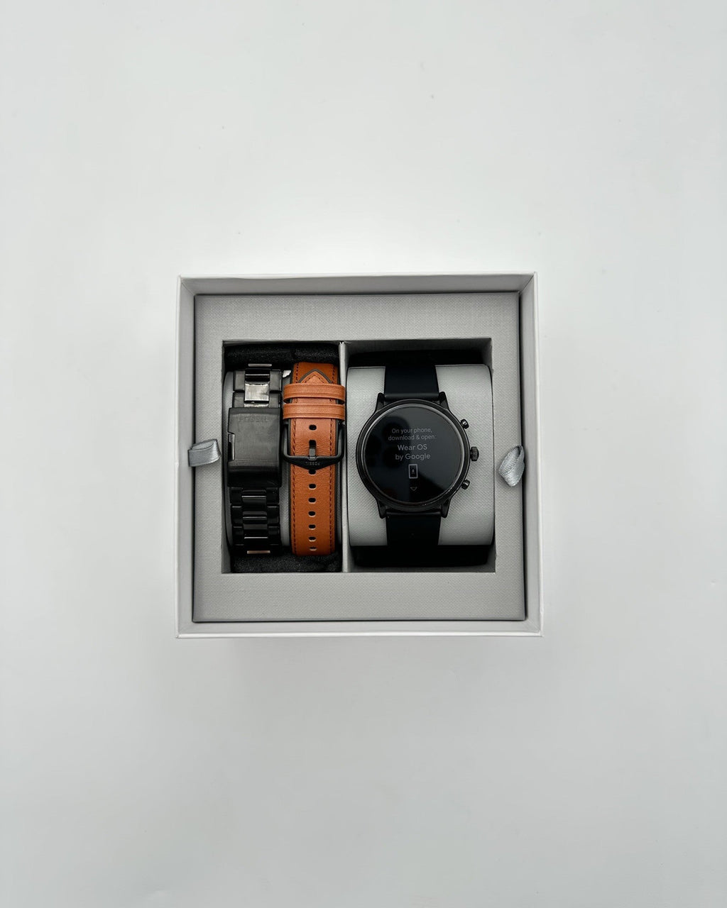 Fossil Gen 5 The Carlyle 44mm Black Stainless Steel WiFi Smartwatch Set w/ 3 Bands