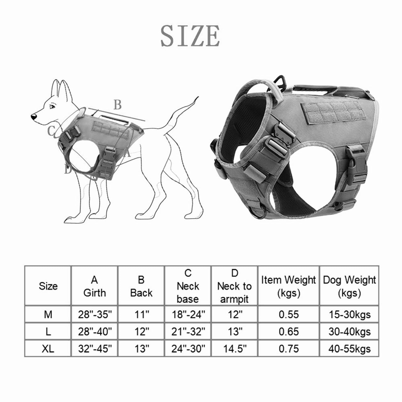 Camo Tactical Dog Vest Harness
