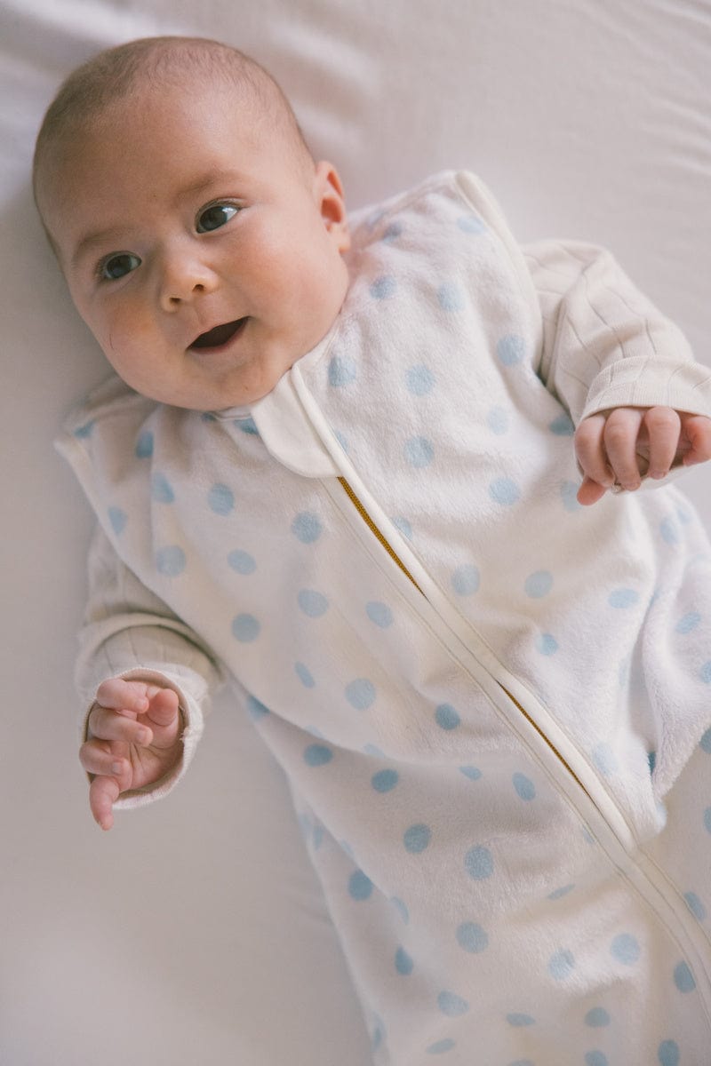 Dot Blue Wearable Minky Blanket