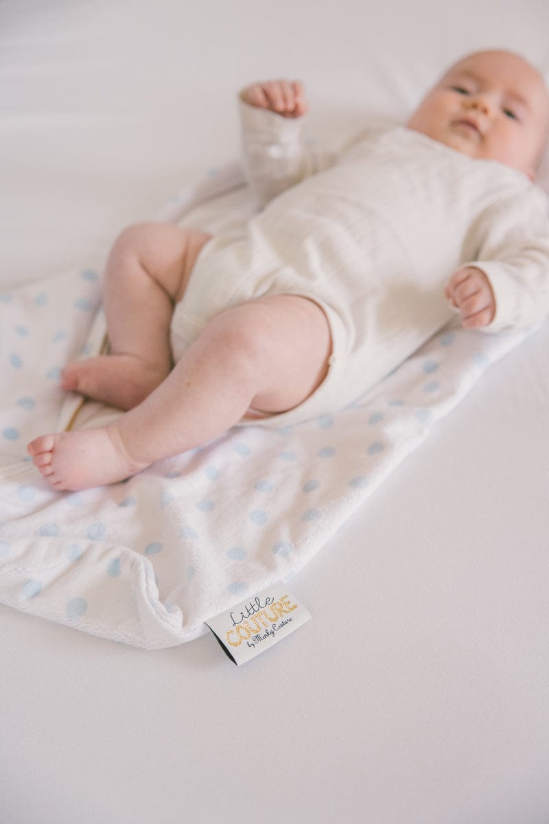 Dot Blue Wearable Minky Blanket