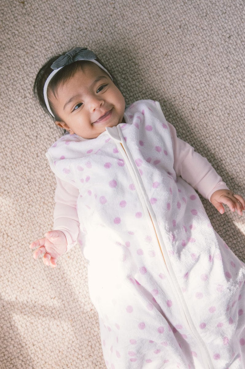 Dot Pink Wearable Minky Blanket