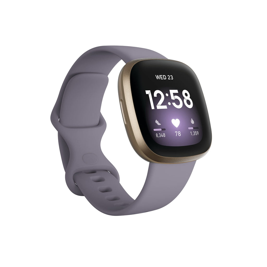 Fitbit - Versa 3 Fitness Smartwatch - Thistle/Gold - FB511GLGY
