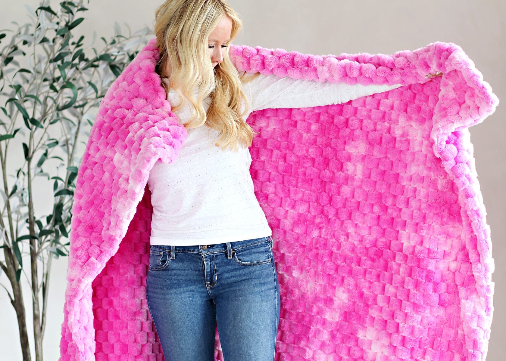 Belgian Waffle Raspberry Blanket