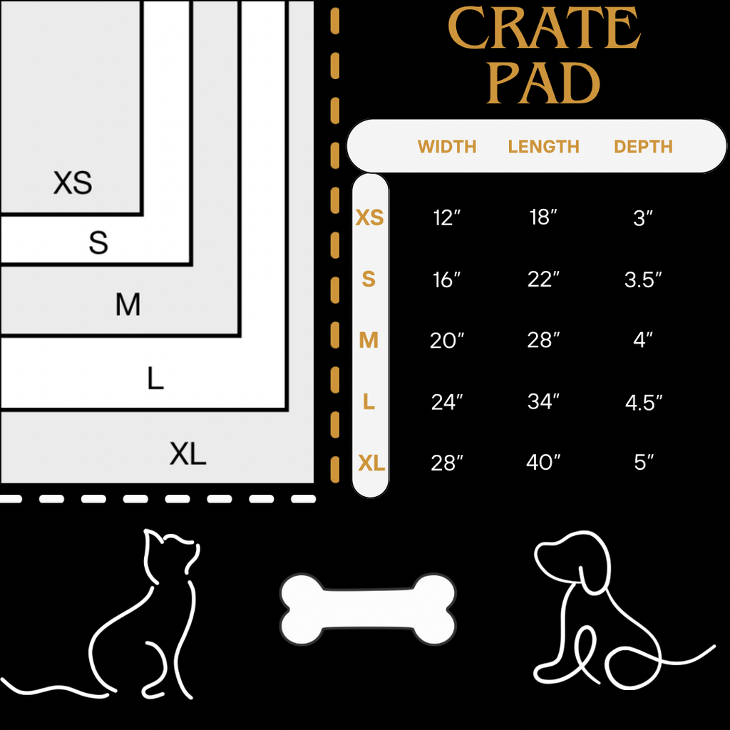 Black Crinkle Pet Crate Pad COVER ONLY