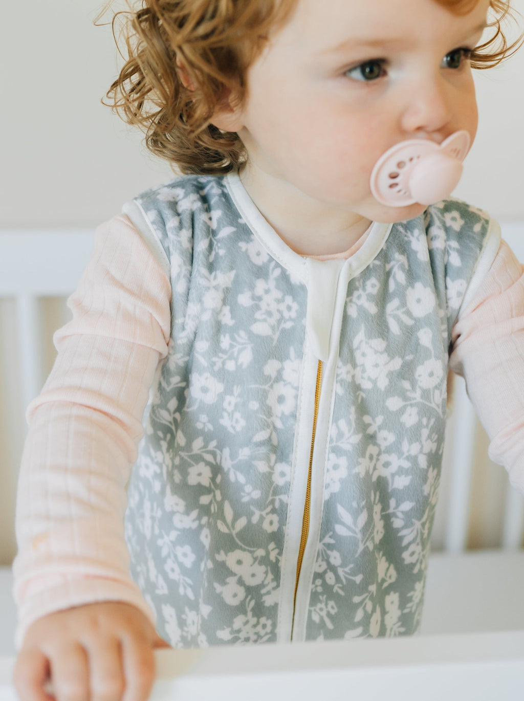 Dainty Floral Sage Wearable Minky Blanket