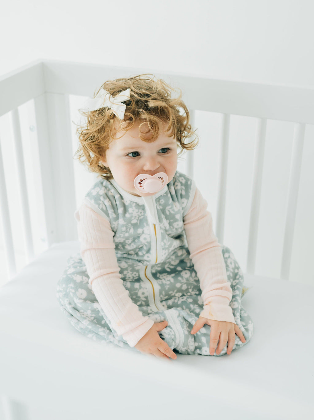 Dainty Floral Sage Wearable Minky Blanket