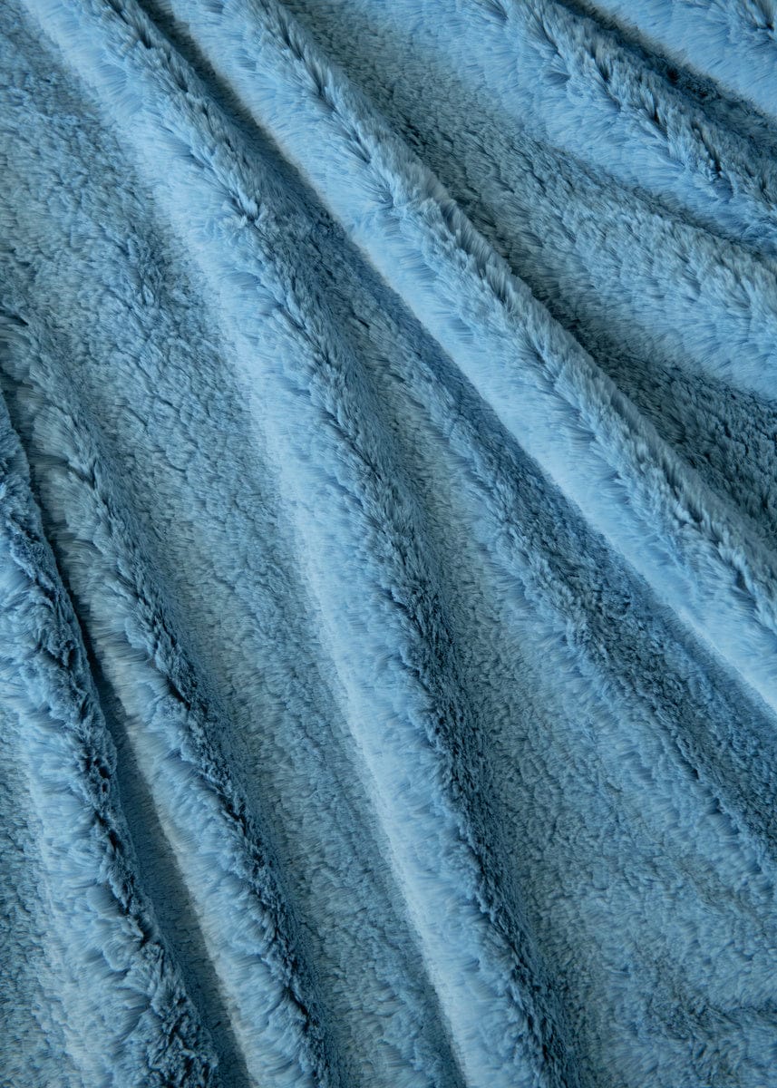 Feathers Blue Fog Blanket - Final Sale