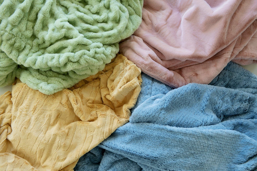 Feathers Blue Fog Blanket - Final Sale