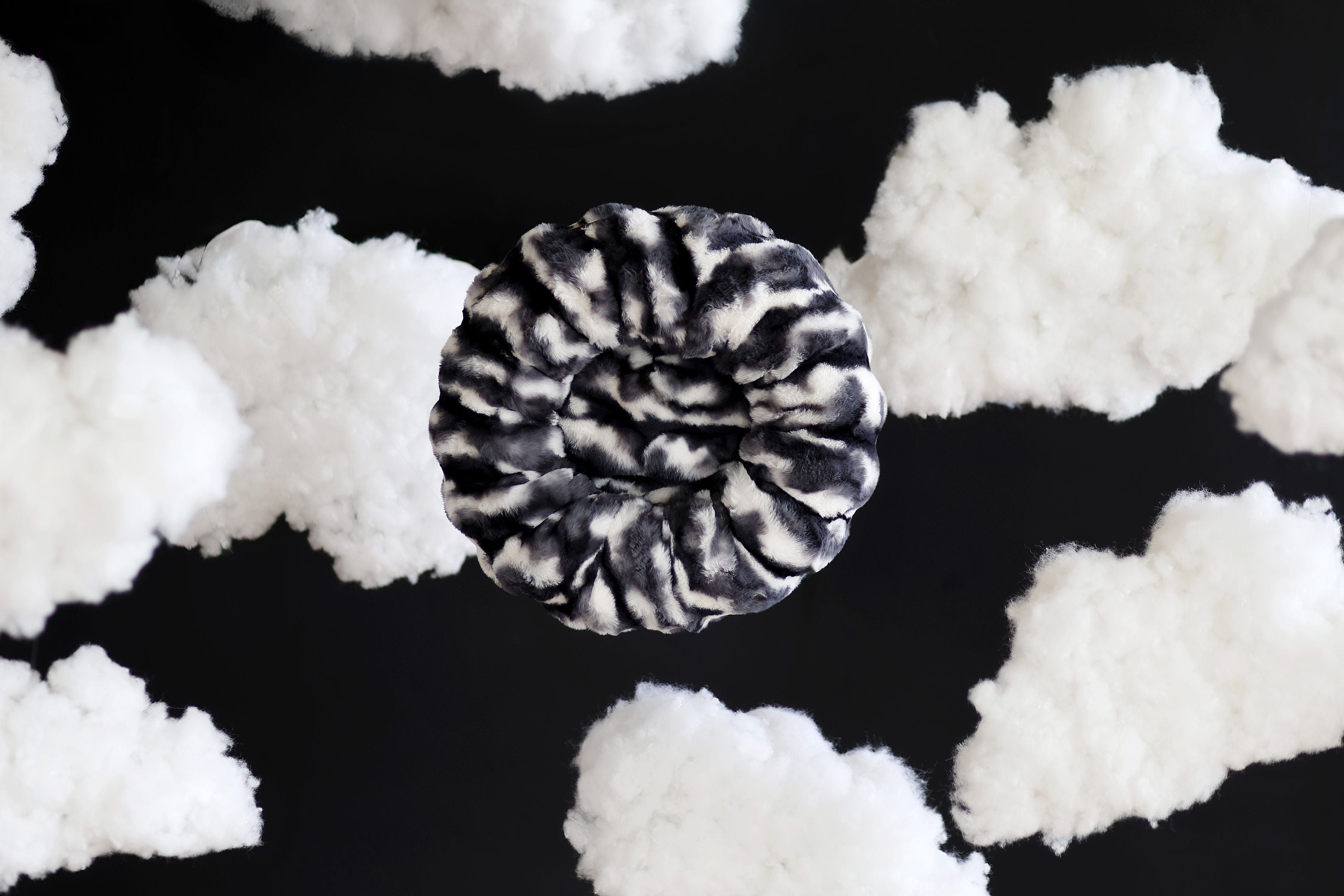 Cloudy Day Black Pet Bed