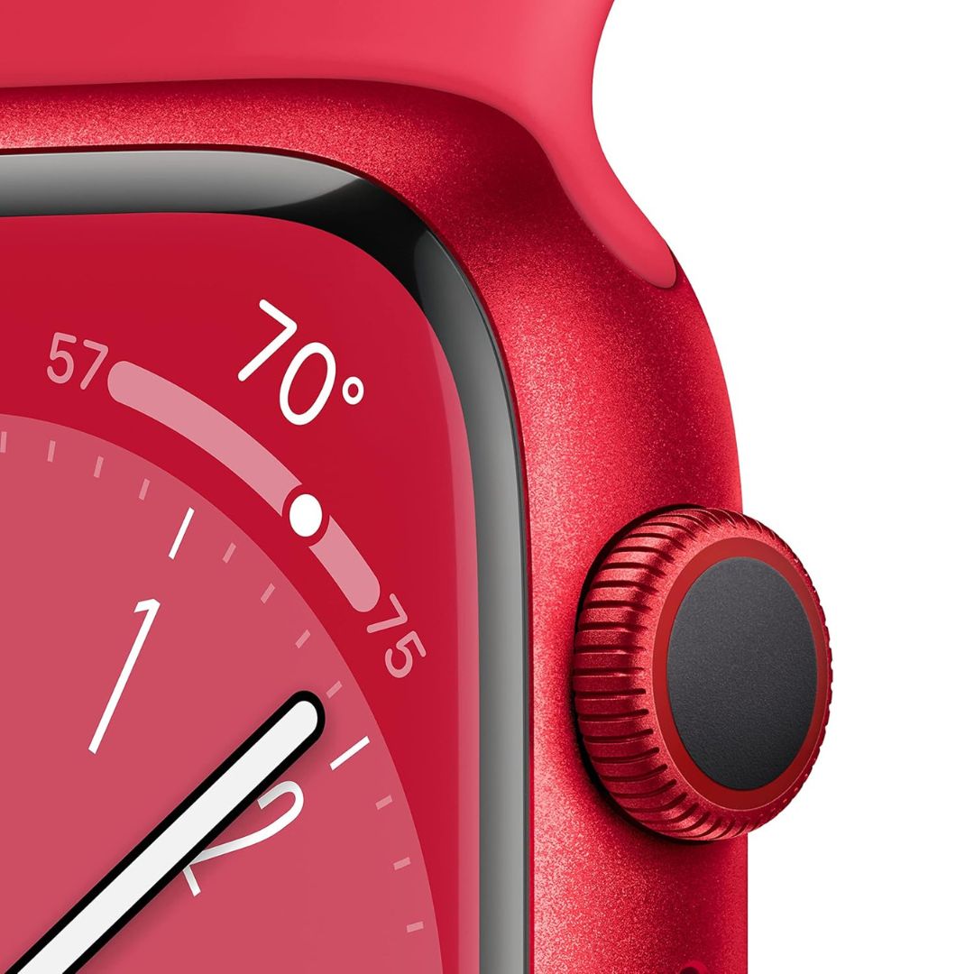 Apple Watch Series 8 GPS + Cellular 41MM (RED) Aluminum Case with (RED) Sport Band Red -  S/M - MNV13LL/A