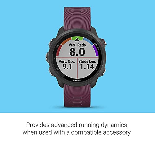 Garmin Forerunner 245, GPS Running Smartwatch with Advanced Dynamics, Berry - 010-02120-01