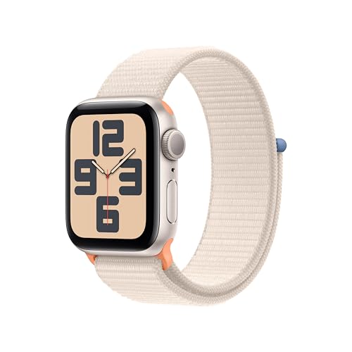 Apple Watch SE 2nd Generation (GPS) 40mm Starlight Aluminum Case with Starlight Sport Loop - MR9W3LL/A