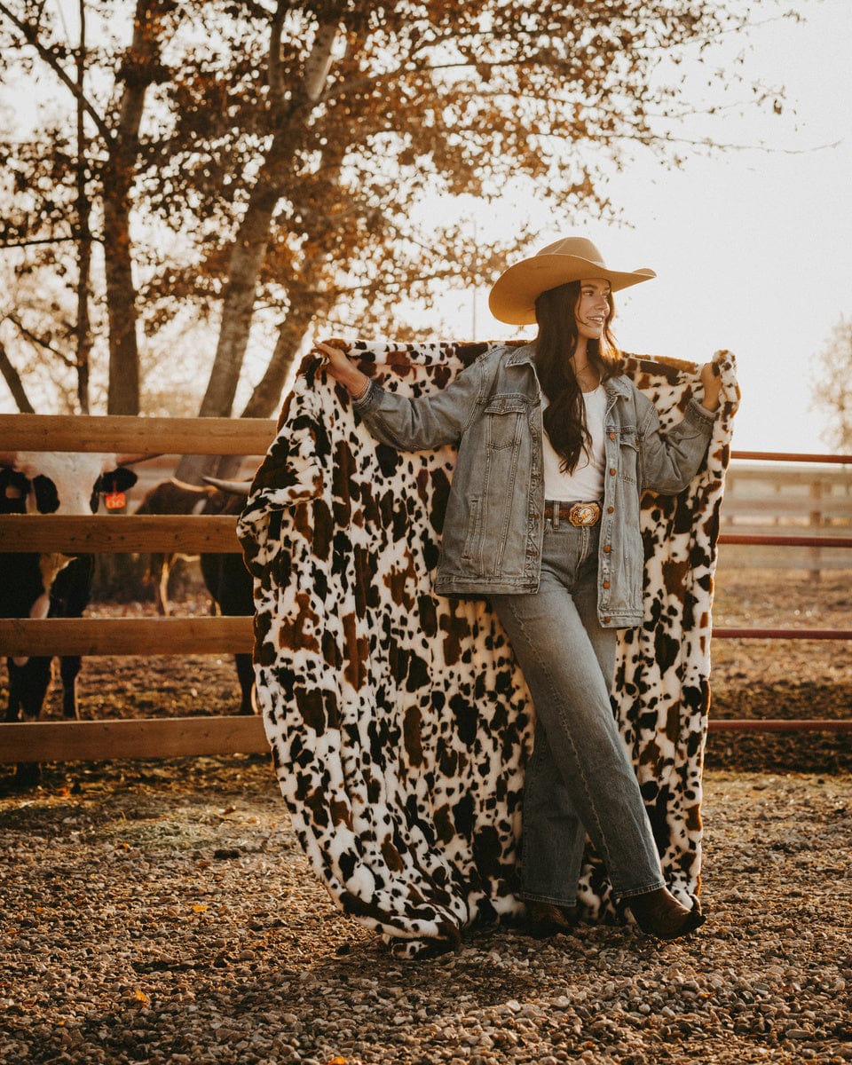 Hugs Brown Cow Blanket
