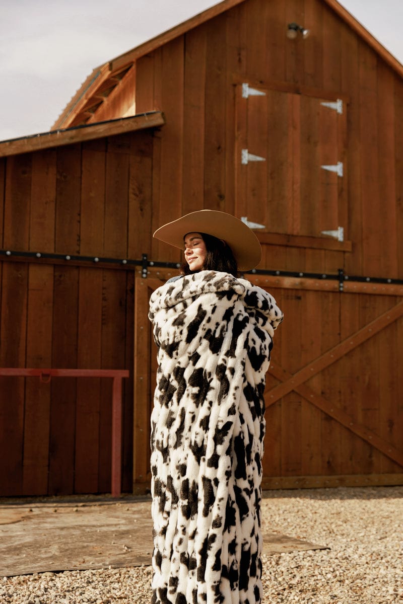 Hugs Black Cow Blanket